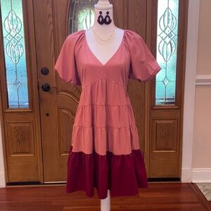 Pink and Maroon Dress size SMALL